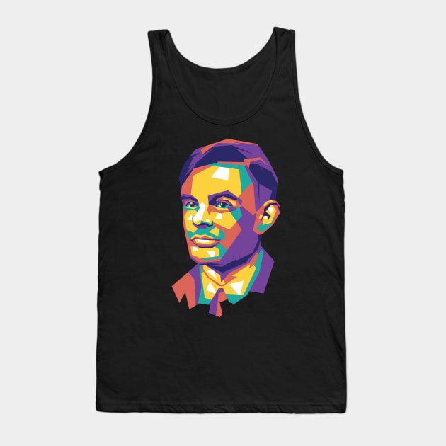 ALAN TURING watercolor portrait Tank Top by agungsaid1234